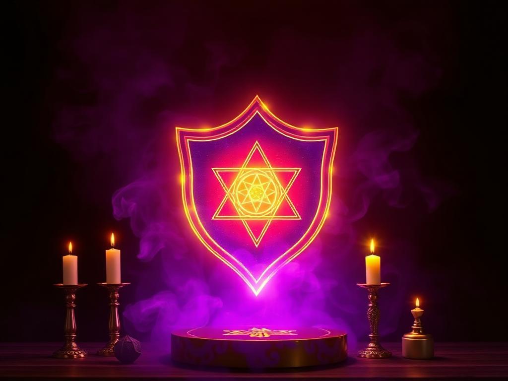 Escudo dorado de protección espiritual